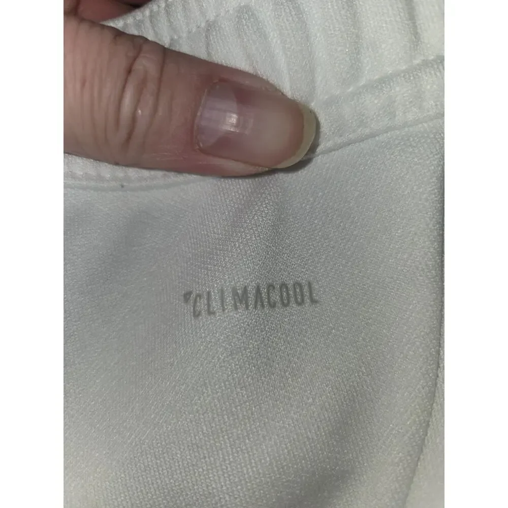 Adidas Climacool White And Gold Metallic Striped Training Pants Size SM